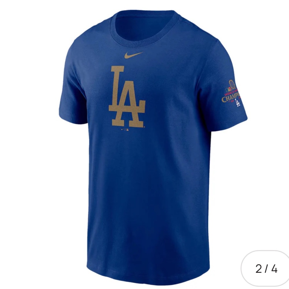Los Angeles Dodgers Gold Collection 2024 World Series Champs Nike T-Shirt Medium